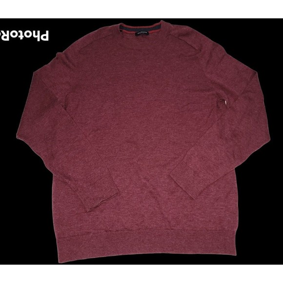 Selected/Homme Jumper Merino Wool Silk Blend Mens Sweater Size XL Burgundy Red - Picture 1 of 12